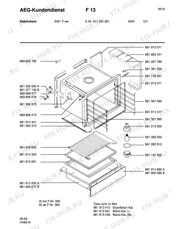 Взрыв-схема плиты (духовки) Aeg 5001F-W CH - Схема узла Section3